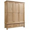 Dorset Oak Triple Wardrobe With 3 Drawers