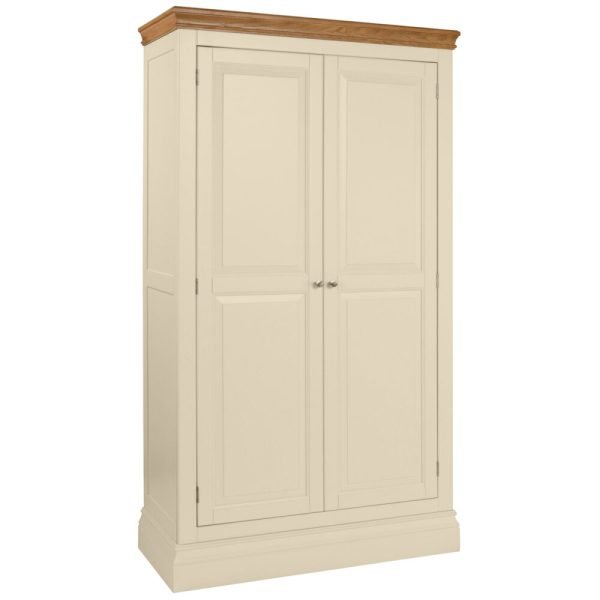 LWPI painted all hanging door double wardrobe storage bedroom oak top lundy ivory x c default