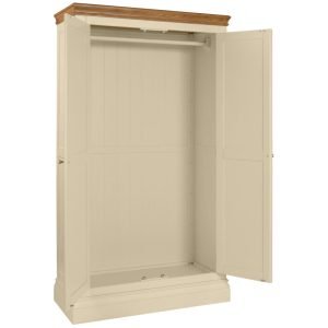 LWPI painted all hanging door double wardrobe storage bedroom oak top lundy ivory open x c default