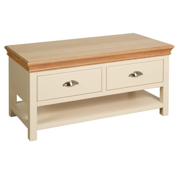 Lundy Coffee Table With Drawers - Ivory