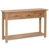 New Oak 3 Drawer Console Table
