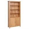 New Oak Bookcase With Cupboard scaled