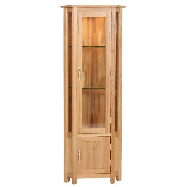 New Oak Corner Display Cabinet scaled