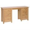 New Oak Double Pedestal Dressing Table scaled
