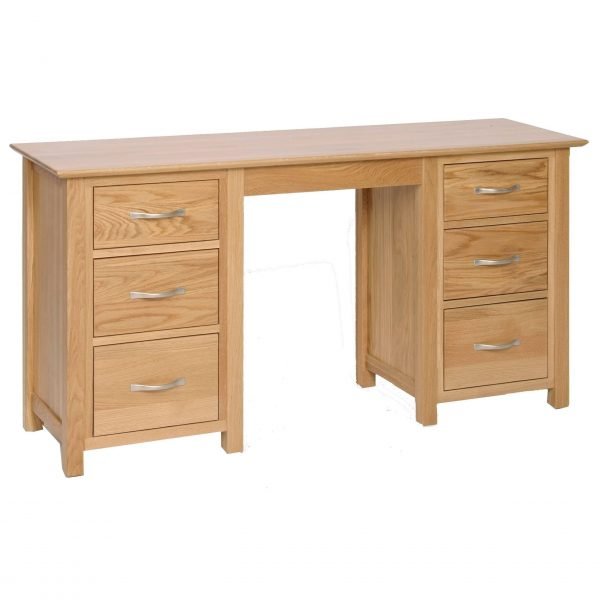 New Oak Double Pedestal Dressing Table scaled