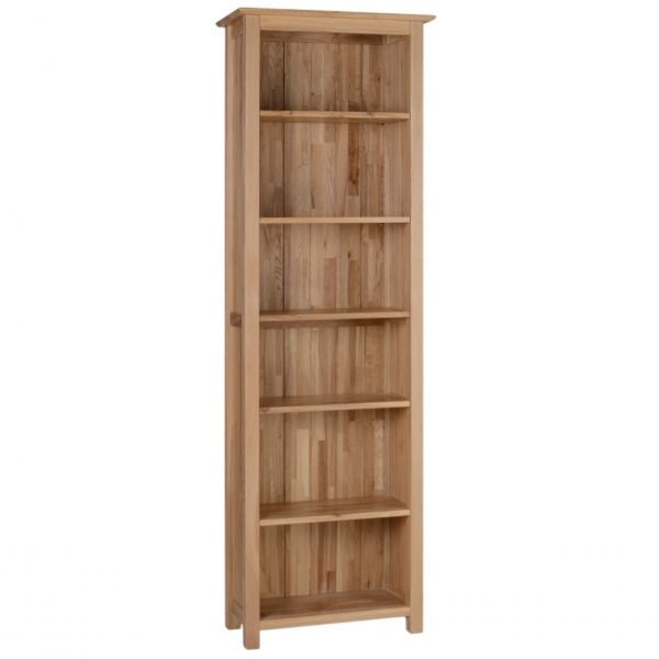 New Oak Tall Narrow Bookcase scaled