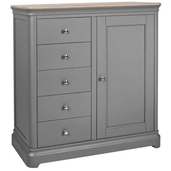 PEB035 gents chest hanging midi wardrobe with drawers bedroom painted grey