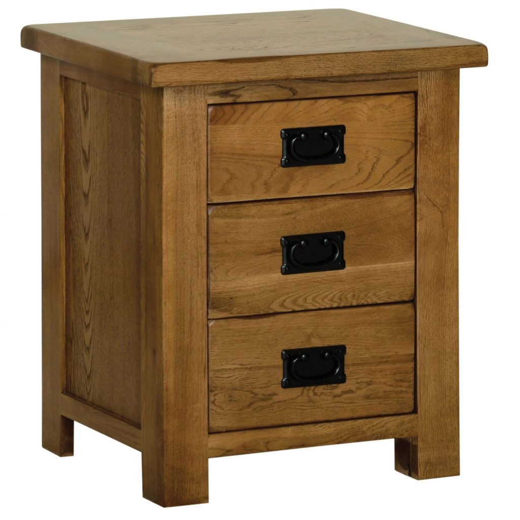 Dorado Rustic Oak 3 Drawer Bedside - Only Oak Furniture