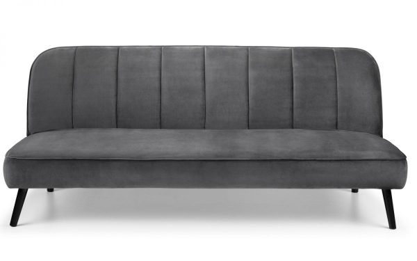 miro grey velvet sofabed front