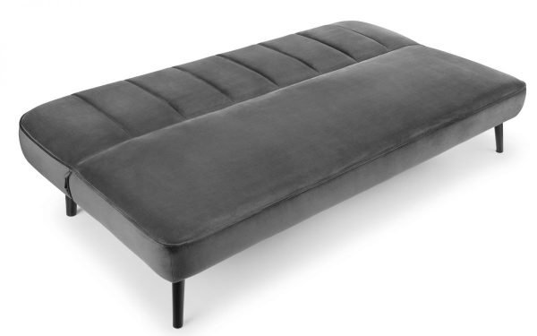 miro grey velvet sofabed open