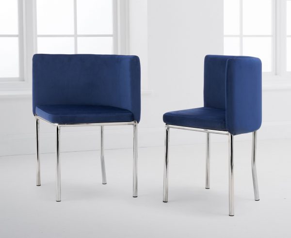 4 Abingdon Blue Velvet Chairs