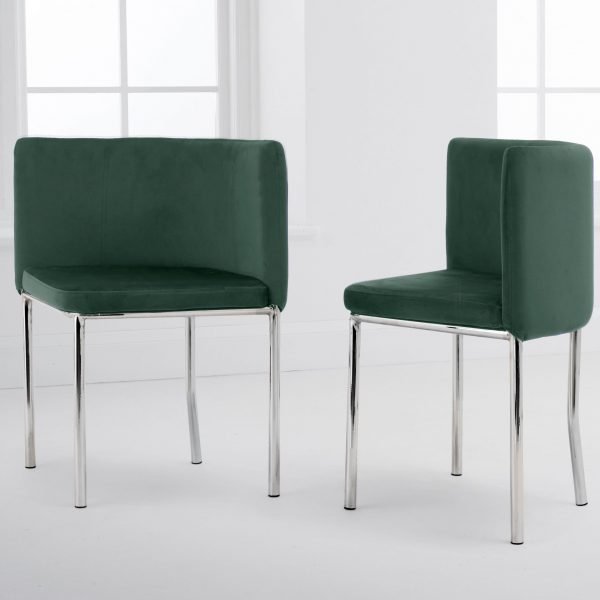 4 Abingdon Green Velvet Chairs scaled