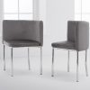 4 Abingdon Grey Velvet Chairs