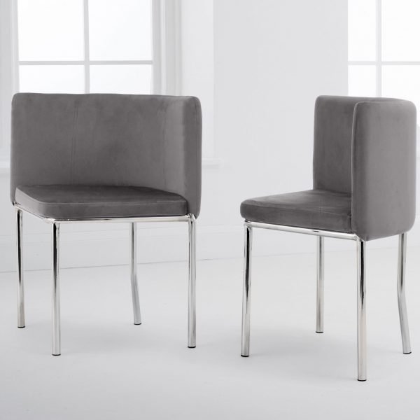 4 Abingdon Grey Velvet Chairs scaled