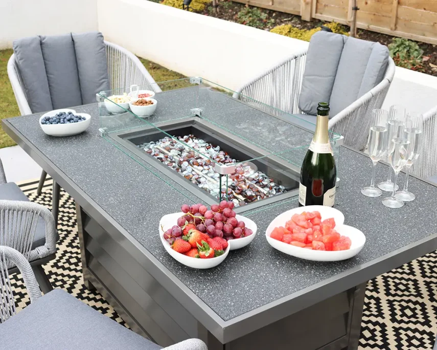 Aspen Seater Fire Pit Set Fire Pit Table Closeup