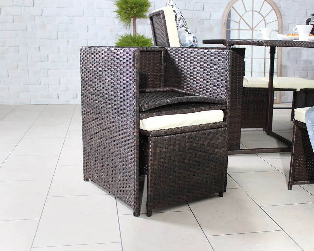 Royalcraft Cannes 8 seat Cube Dining Set Grey Free UK Delivery