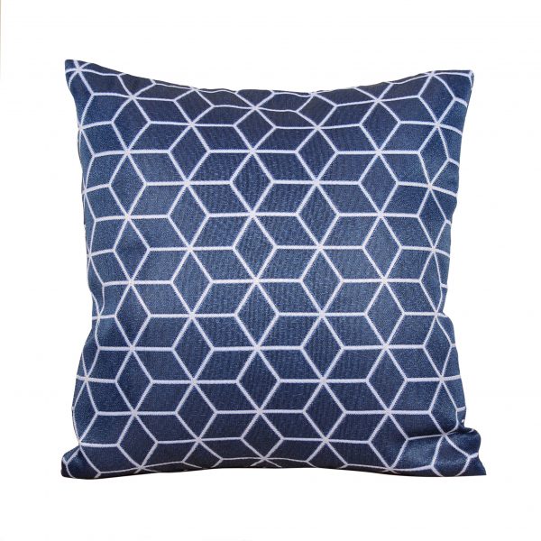 2 Blue Geometric Scatter Cushions