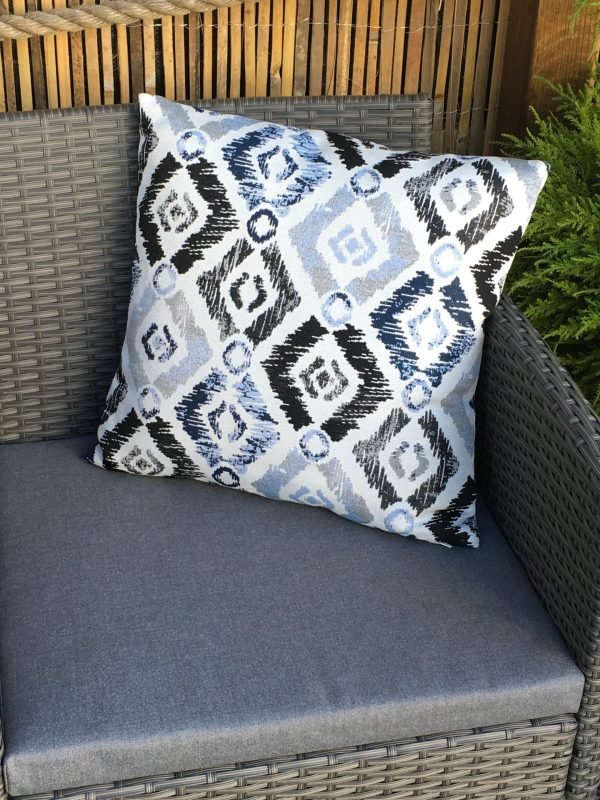2 Blue Geometric Scatter Cushions life scaled