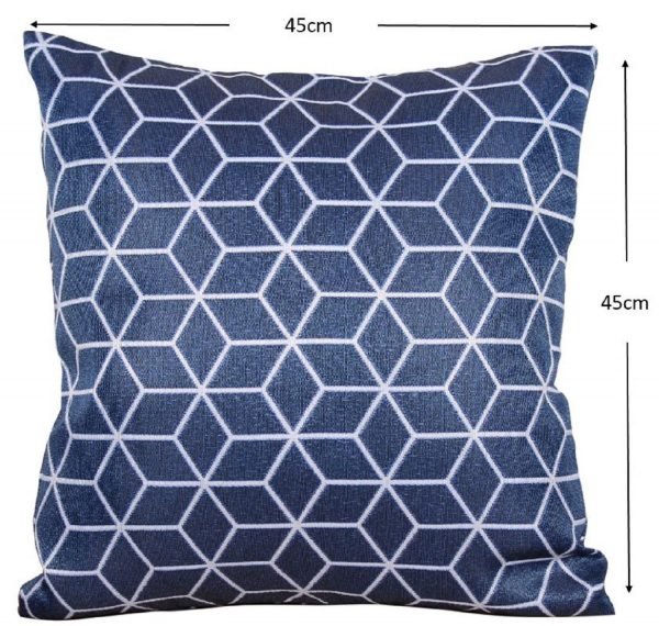 2 Blue Geometric Scatter Cushions size 1