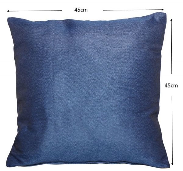 2 Blue Plain Scatter Cushions size