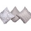 2 Grey Fleur Patterned Scatter Cushions group