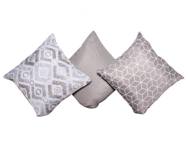 2 Grey Fleur Patterned Scatter Cushions group
