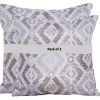 2 Grey Fleur Patterned Scatter Cushions pack