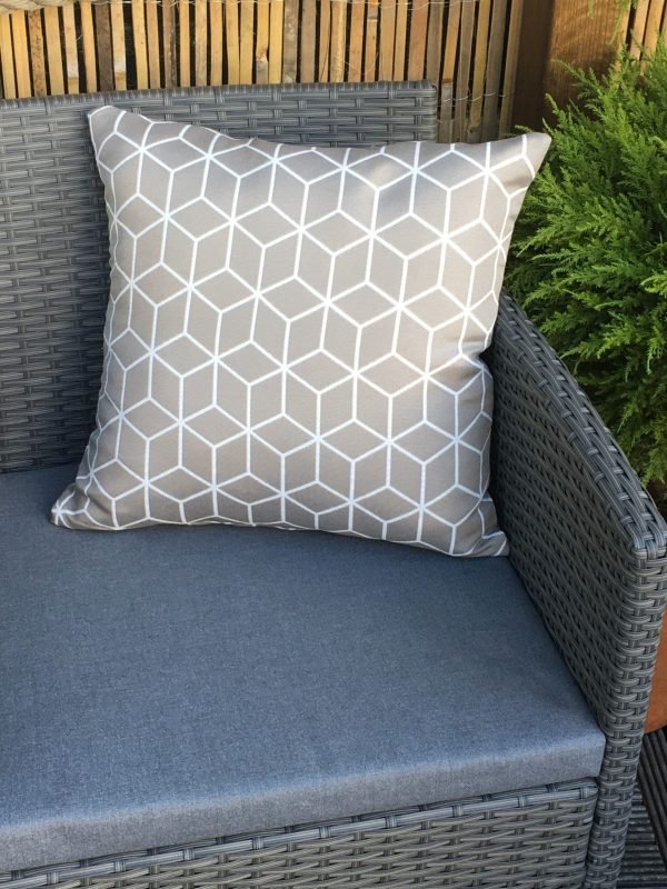 2 Grey Geometric Scatter Cushions life scaled