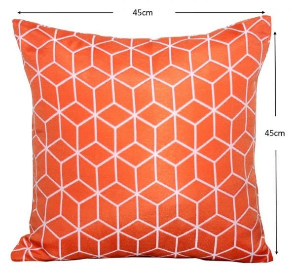 2 Orange Geometric Scatter Cushions size