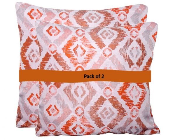 2 Orange fleur patterned Scatter Cushions pack