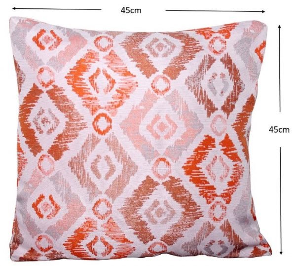 2 Orange fleur patterned Scatter Cushions size