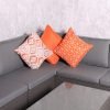 2 Orange fleur patterned Scatter Cushions sofa scaled