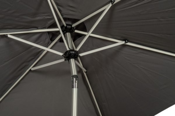 2.5M Brushed Aluminium Crank and Tilt Parasol Grey close