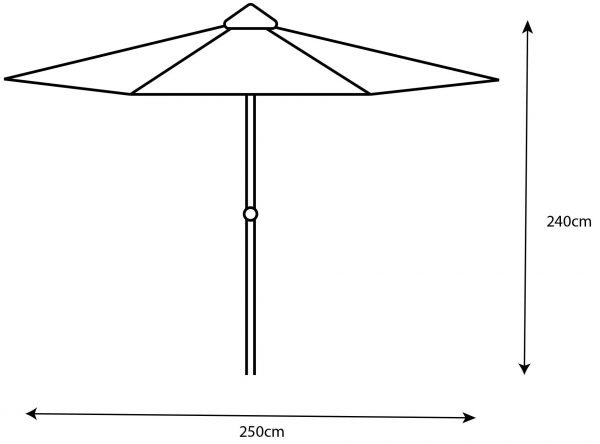 2.5M Brushed Aluminium Crank and Tilt Parasol Ivory size