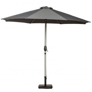 3M Brushed Aluminium Crank and Tilt Parasol Grey