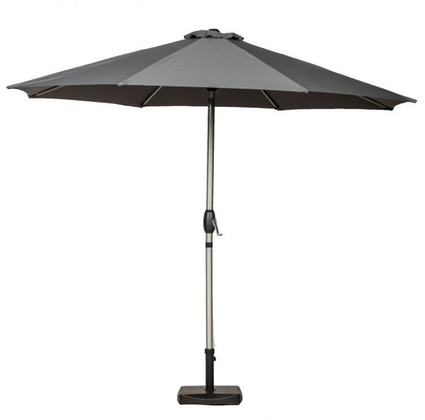 3M Brushed Aluminium Crank and Tilt Parasol Grey