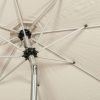 3M Brushed Aluminium Crank and Tilt Parasol Ivory inside