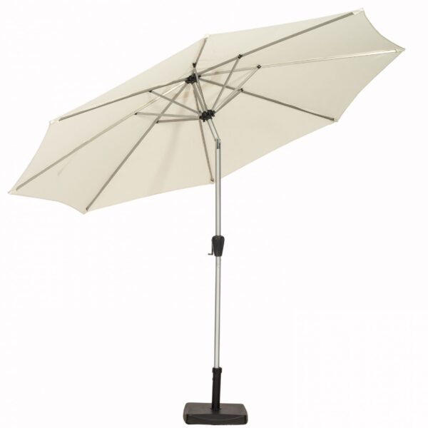 3M Brushed Aluminium Crank and Tilt Parasol Ivory scaled