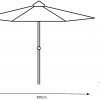 3M Brushed Aluminium Crank and Tilt Parasol Ivory size