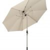 3M Brushed Aluminium Crank and Tilt Parasol Ivory tilt