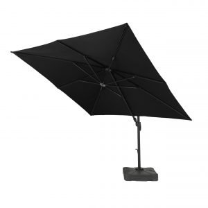 3m x 3m Square Solar LED Cantilever parasol Grey 100kg base scaled 1