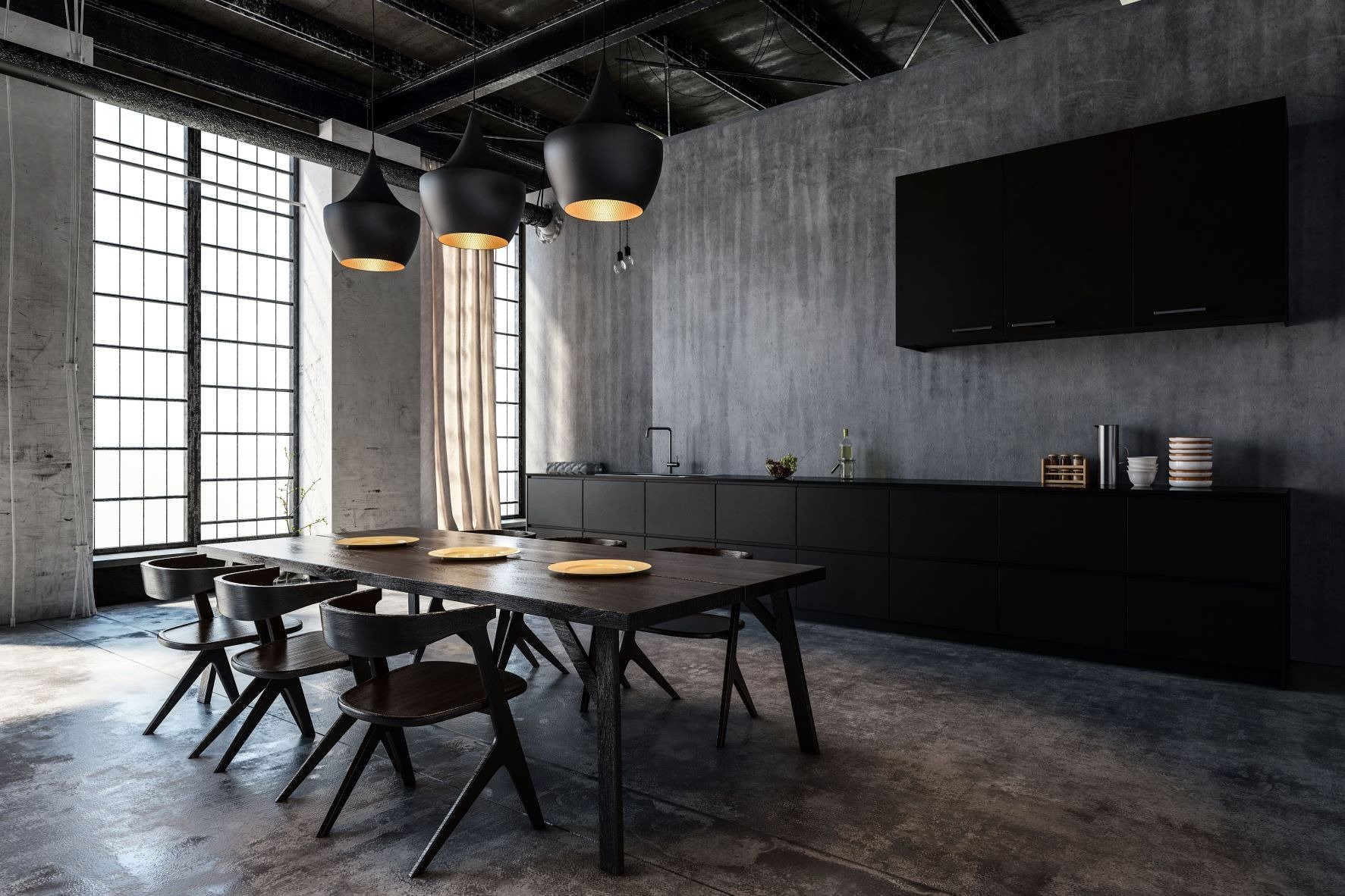 Concrete effect dining table and chairs online