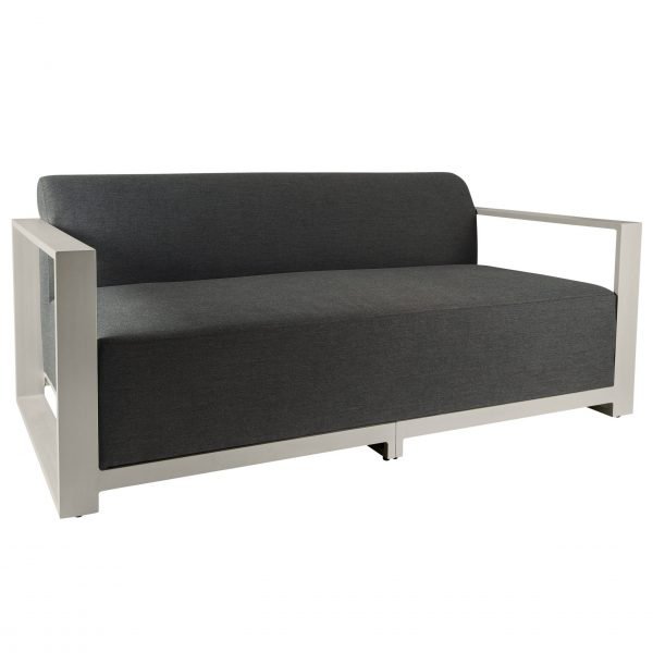 Del Mar Outdoor 2 Seat Sofa Grey Angle scaled