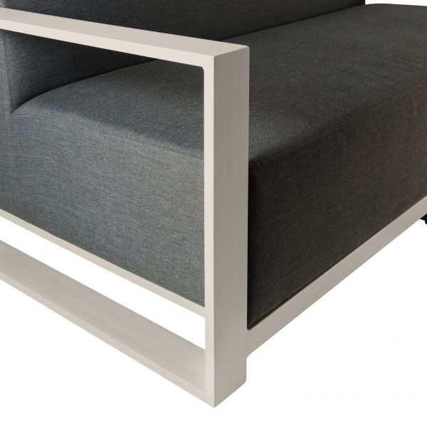Del Mar Outdoor 2 Seat Sofa Grey close side