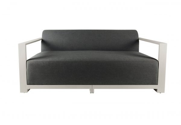 Del Mar Outdoor 2 Seat Sofa Grey front scaled