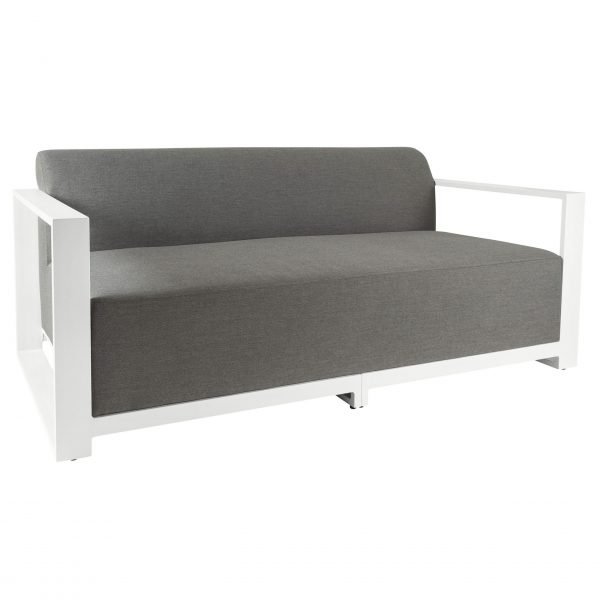 Del Mar Outdoor 2 Seat Sofa White angle scaled