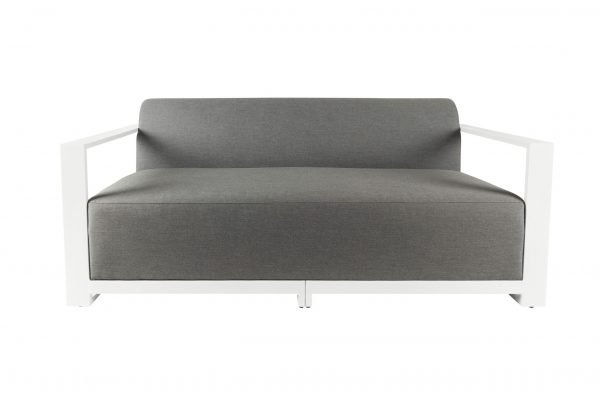 Del Mar Outdoor 2 Seat Sofa White front scaled