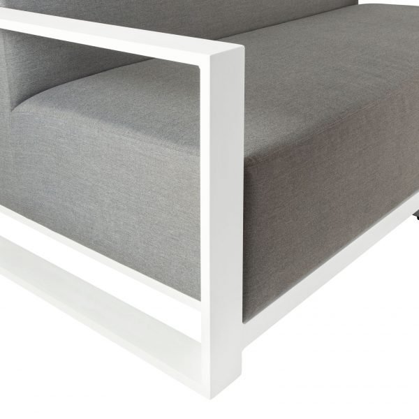 Del Mar Outdoor 2 Seat Sofa White side close