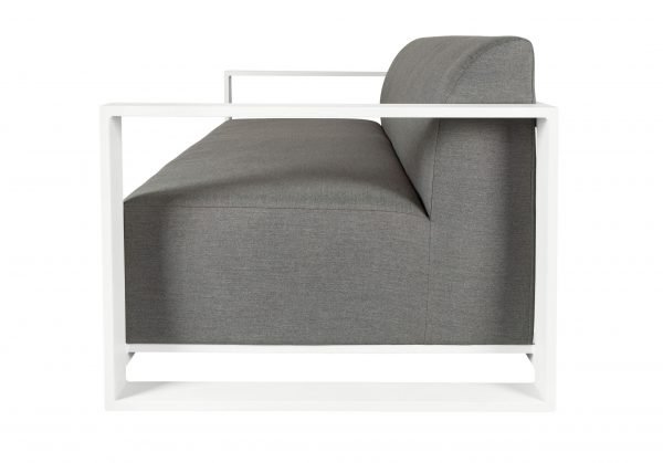 Del Mar Outdoor 2 Seat Sofa White side scaled