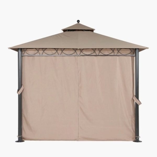 Dubai 3x3m Gazebo Mocha closed